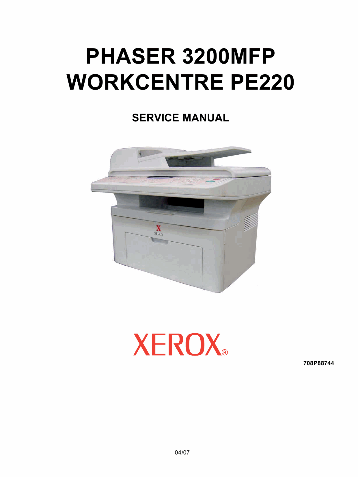 Xerox Phaser 3200-MFP WorkCentre-PE-220 Parts List and Service Manual-1